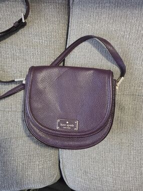 Kate Spade Plum Pebbled Leather Saddle Crossbody